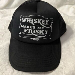 Black Trucker Hat - Whiskey Makes Me Frisky